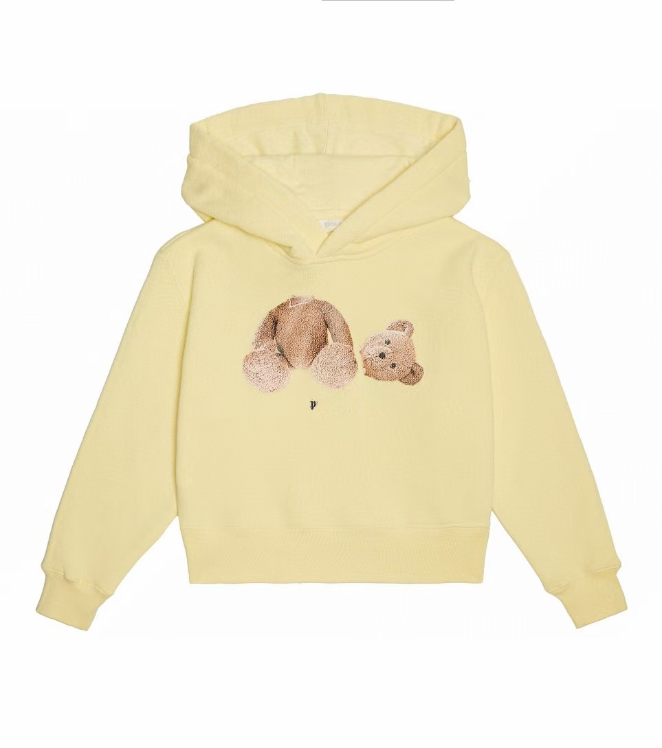 Baby Sets Kid Designer Clothe Two Piece Pullover Hooded Bear Print With Letters Yellow-image-793872543