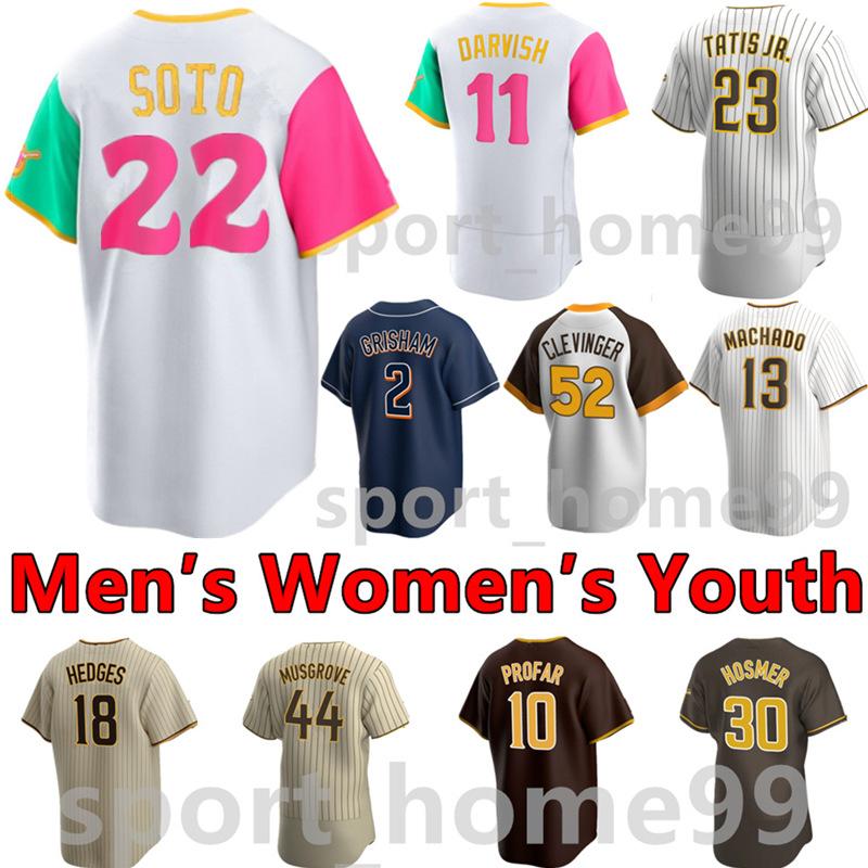 

san diego''padres''22 Juan Soto 23 Fernando Tatis Jr. Jersey 13 Manny Machado 9 Jake Cronenworth 44 Joe Musgrove Custom San Diego Men Baseball Jerseys, Color 2