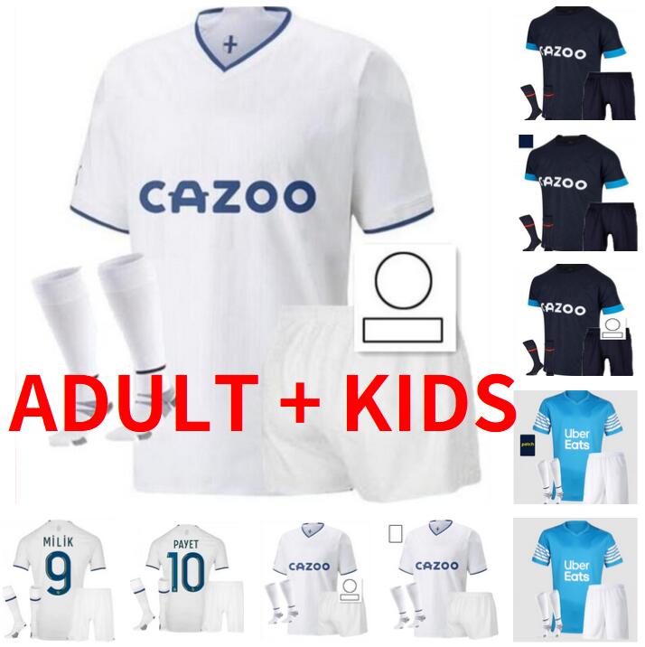 

Marseilles CUISANCE KAMARA Mandanda Soccer jerseys 2022 2023 OM Maillot Foot PAYET THAUVIN GUENDOUZI ALVARO GERSON KONRAD 22 23 MILIK Football shirt adult kids kit, 21/22