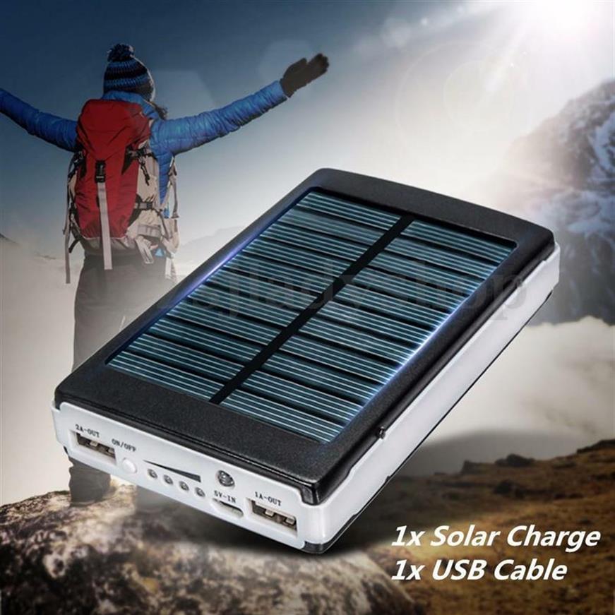 

ZHT 99000mAh Solar Power Bank 2 USB Portable Pack Charger Phone Battery 2.1A241i301Z
