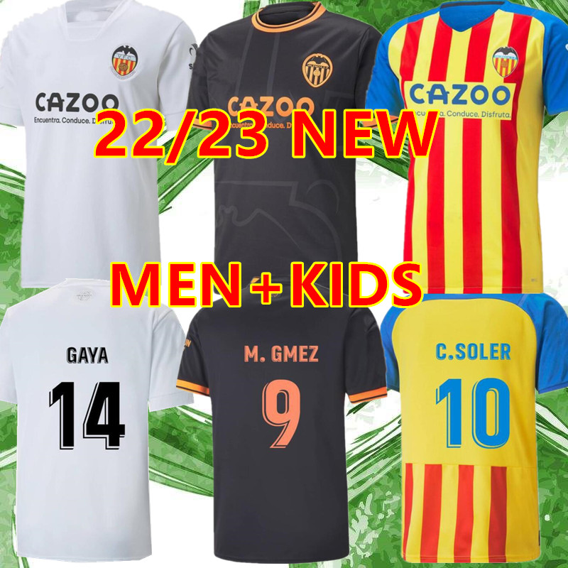 

22 23 valencia soccer jerseys GUEDES GAMEIRO camisetas de futbol RODRIGO Gaya M.Gomez men kids kit football shirts 2022 2023 Rivero C.SOLER Cheryshev home AWAY TOPS, 22 23 home aldult