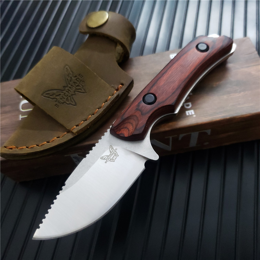 

Benchmade 15017-1 Hunt Hidden Canyon Hunter Fixed Blade Knife 2.79" S30V Blade Stabilized Wood Handles Outdoor Survival Pocket Knives Camping Hunting EDC TOOLs