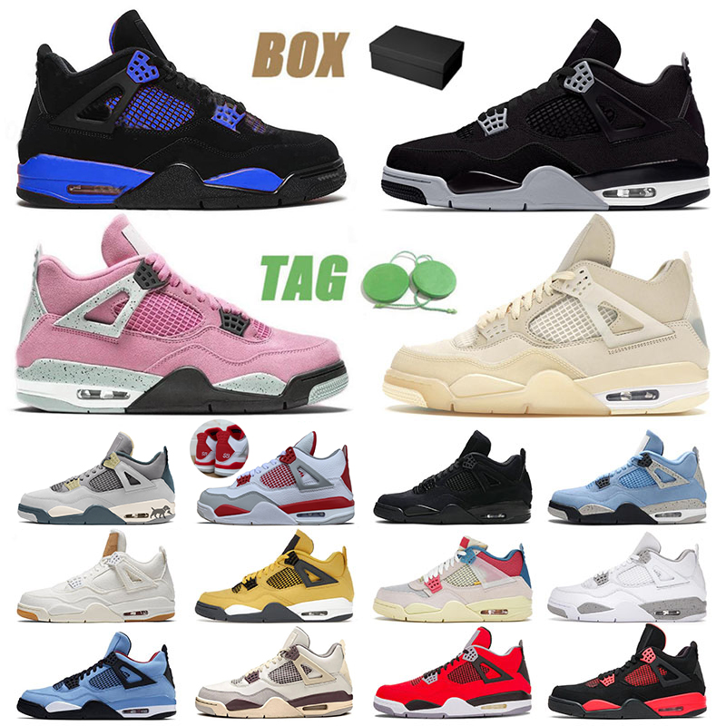 

Mens Womens Jumpman 4 4s IV Basketball Shoes Designer Blue Thunder Toro Cactus Jack Canvas Black Cat White Oreo Offs White Denim Sports Sneakers Trainers Big Size 13, 36-47 7 white oreo