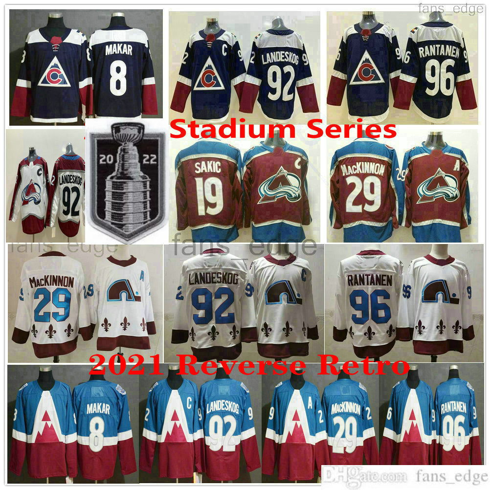 

2022 Stanley Cup Final Colorado Avalanche Ice Hockey 8 Cale Makar 19 Joe Sakic 29 Nathan MacKinnon 92 Gabriel Landeskog 96 Mikko Rantanen''Nhl''Jerseys, Red