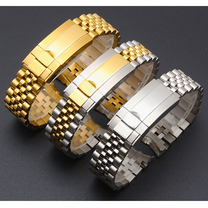 

20mm Solid Stainless Steel Watchband For Role x DATEJUST OYSTERPERTUAL Folding Clasp Wrist Bracelet Watch Strap On 220617