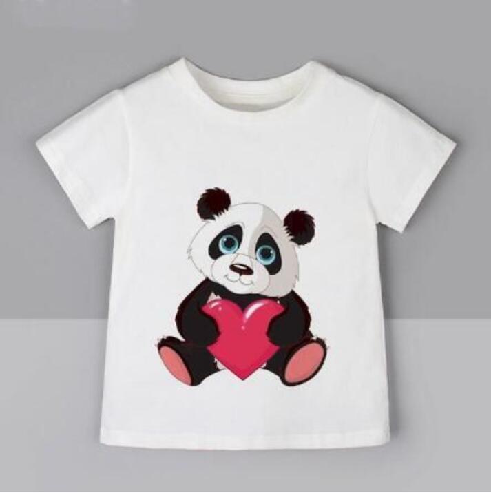 

Children Clothing Cartoon T Shirt For Kids Summer Top Tees Boys Girls Novelty Panda Sweet Tshirt O-neck Unisex