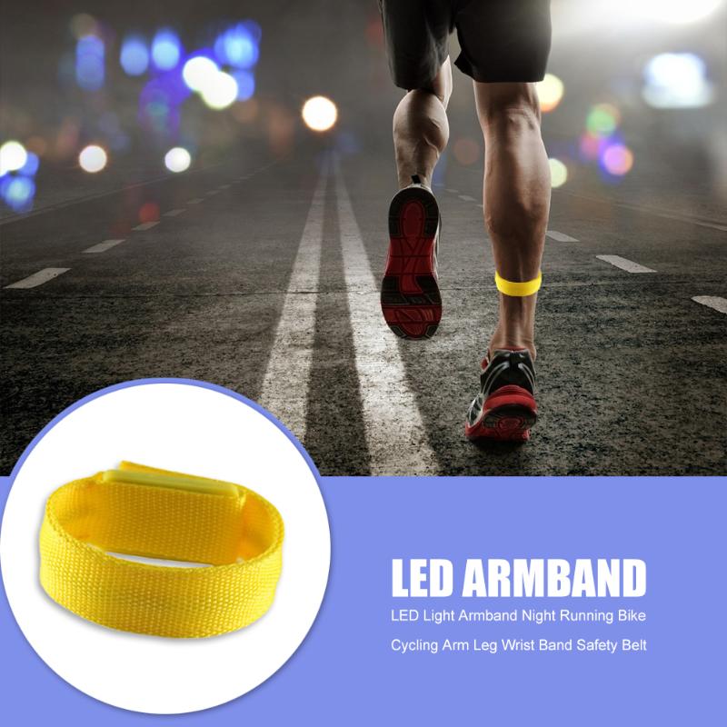 

Elbow & Knee Pads Outdoor Spors ED Armband Arm Leg Wrist Warning Band Safety Belt For Night Running Cycling Bracelet, Yellow