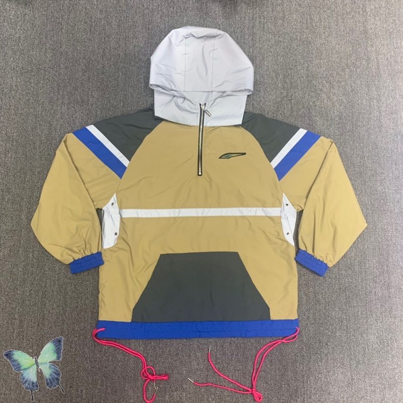 

3M Reflective Hooded Half-Zip Outerwear Patchwork Jacket