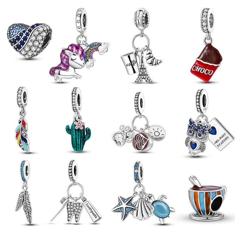 925 perles breloque en argent pendentif pendentif ajustement original perle ajustement Pandora bracelet à breloques bijoux à bricoler soi-même ac