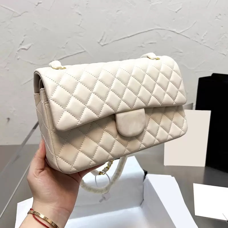 

Classic Double Flap Lambskin/Caviar Calfskin leather Bag Gold Metal Matelasse Chain Crossbody Shoulder Multi Pochette Outdoor Sacoche Luxury Designer Purse 25cm K, Extra freight