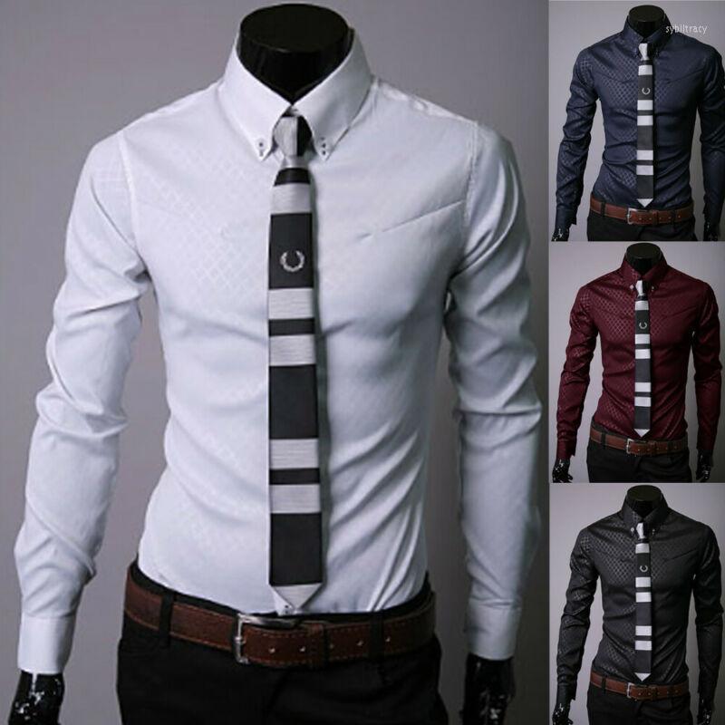 

Men's Dress Shirts Men's Luxury Casual Formal Shirt Long Sleeve Slim Fit Business TopsMen's Sybi22, Black