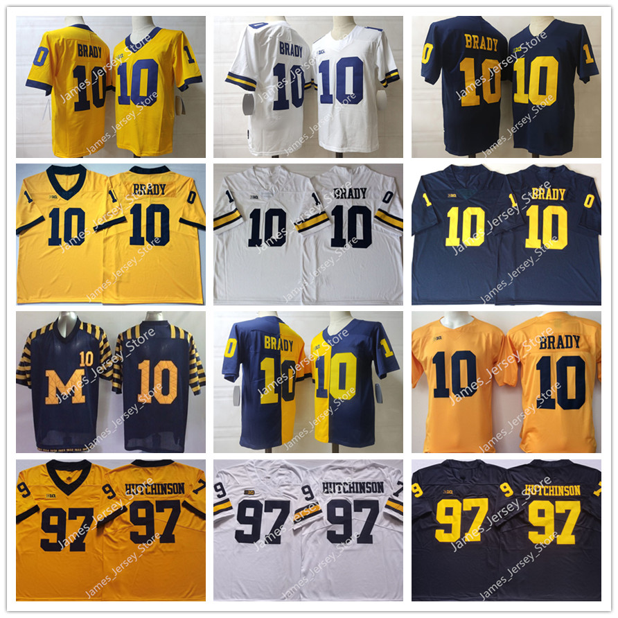 

97 Aidan Hutchinson Jersey 10 Tom Brady Jersey 2022 NCAA Michigan Wolverines Stitched College Football Jerseys