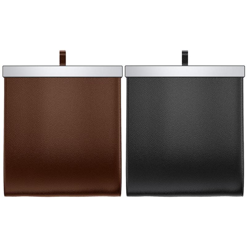 

Other Interior Accessories Car Leather Trash Can Storage Garbage Bin Hanging Organizer Leakproof HolderOther
