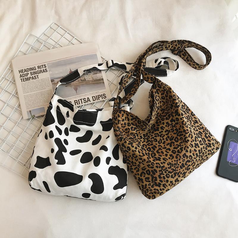 

Evening Bags Youth Ladies Simple Versatile Bag Canvas Shoulder Women Animal Leopard Zebra Pattern Retro Crossbody Handbags