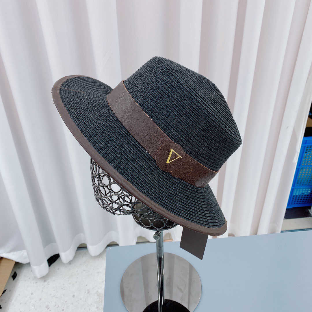 

Designers Hats Luxurys bucket hats ladies sun caps summer seaside travel hat casual temperament elegant hundred take round Solid color, Black
