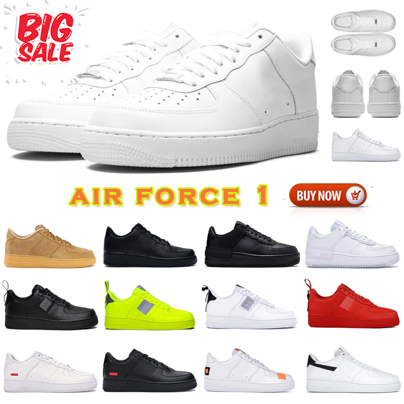 

shoes one 1 sneakers mens womens 1s white Triple White Utility Black running shoe for men women trainers sports outdoor, #1 triple white