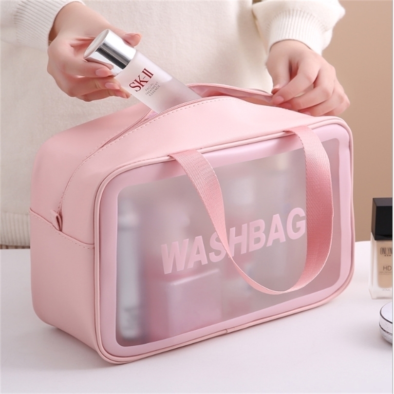 

Women Portable Travel Wash Bag Female Transparent Waterproof Makeup Storage Pouch Large Capacity Cosmetic Organizer Beauty Case 220616, Small black
