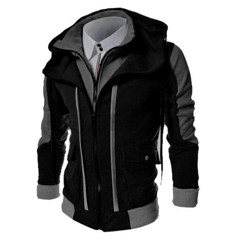 

Men's Hoodies & Sweatshirts Fashion Brand Casual Men's Slim Fit Men Streetwear Double Zipper Jacket Clothing BlackMen's, Black hoodies