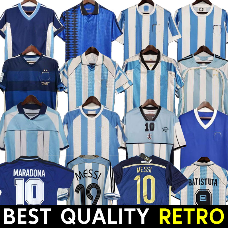 

Maradona 1978 1986 Retro Argentina Soccer jersey classic 96 97 1994 1998 vintage Football Shirt RIQUELME CRESPO TEVEZ ORTEGA BATISTUTA KEMPES 2010 2014 final 2001, 2000