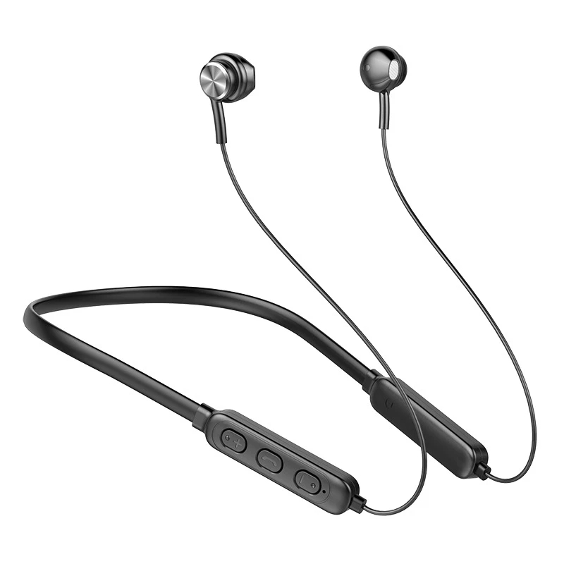 

Magnetic Wireless Bluetooth Earphones Music Headphones Phone Neckband Sport Earbuds Earphone With Mic For iPhone Samsung Xiaomi, Black