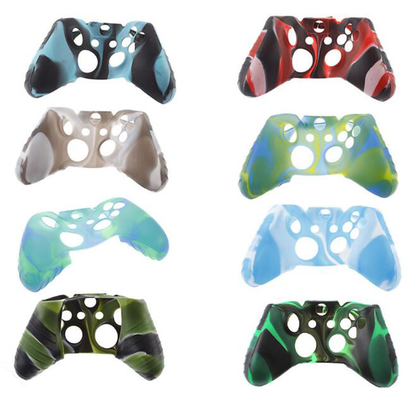 

Silicone Cases Soft Flexible Camouflage Rubber Skin Case Cover For Xbox One Slim Controller Grip Covers