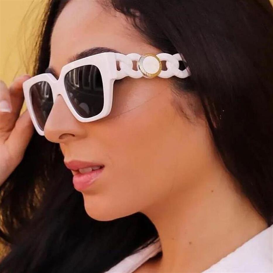 

Square Sunglasses Women White Oversized Brand Designer Sun Glasses Female Retro Eyeglasses Big Frame Gradient Lady Mirror Lunette 284O