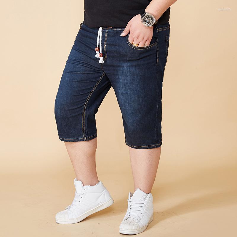 

Men's Jeans Mens Plus Size Summer Fashion Elastic Waist Stretch Knee Length Drawstring Breeches Baggy Short Pants Roupa MasculinaMen's Heat2, Model 1