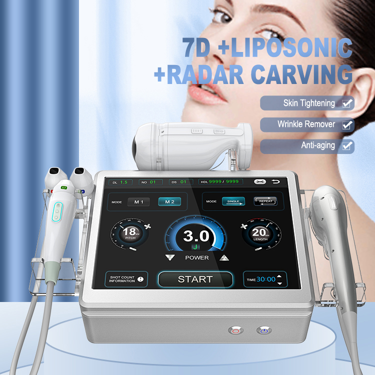 2022 Newest Aesthetic Therapy 7D Hifu Machine Beauty Items 3 In 1face Lift Wrinkle Removal Body Shaping Machine