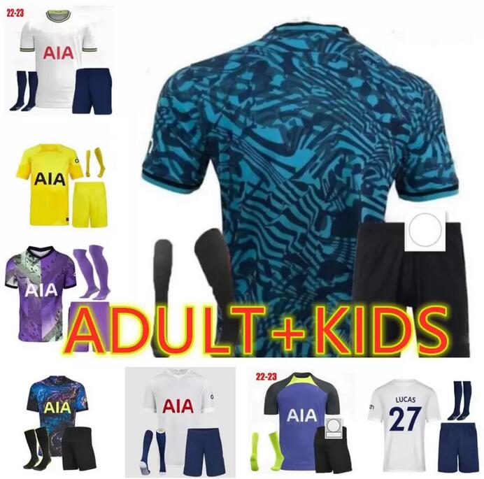

adult kit 22 23 SPURS DELE SON KANE soccer jersey HOJBJERG BERGWIJN LO CELSO KULUSEVSKI 2022 2023 LUCAS bryan ROMERO REGUILON football shirt uniforms tops men kids kit