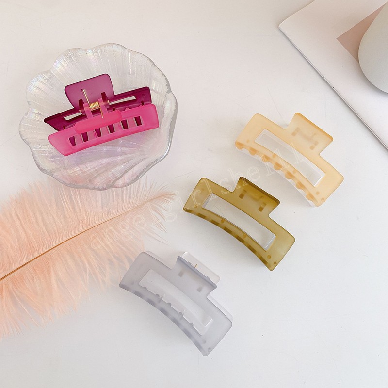 

Hair Accessories INS Two-color Gradient Clamps Hairpin Large Frosted Jelly Grip Temperament Hair Clip Headdress Headwear, Mixed color