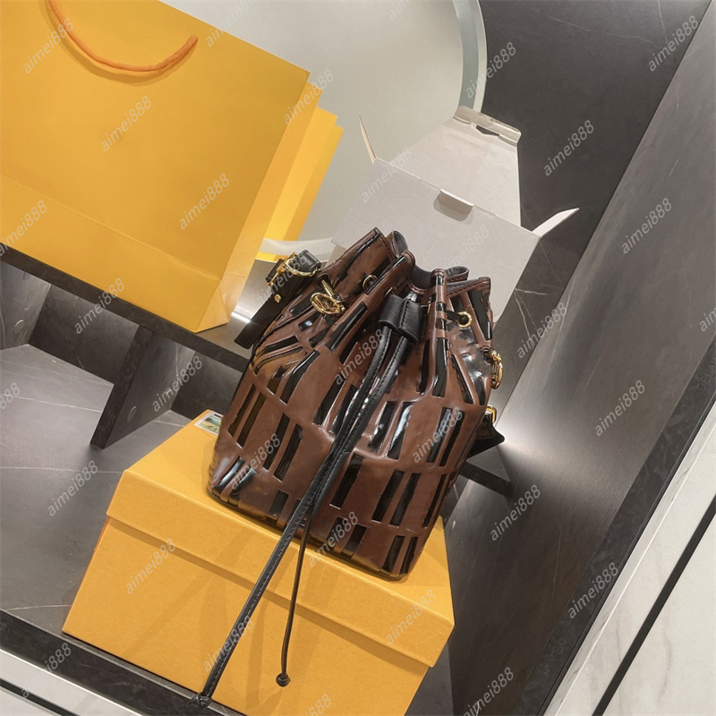 

Women shoulder bags leather old flower bucket bag famous Drawstring handbags Cross Body purse Canvas embroidered Drawstrings handbags, Original box