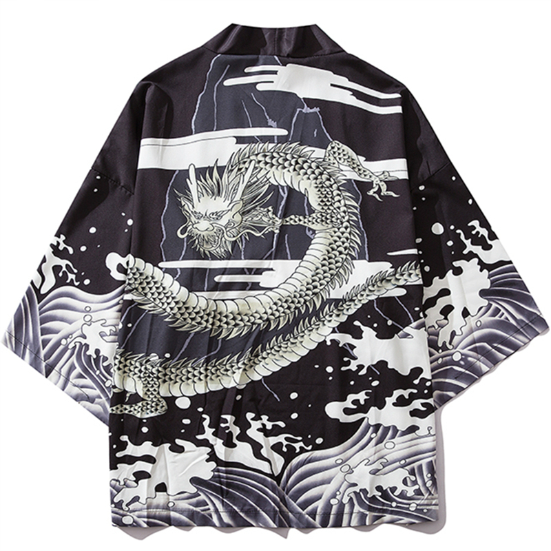 

Japanese Kimono Cardigan Men Haori Yukata Male Chinese Dragon Costume Clothing Jacket Women Shirt Yukata Coat Anime Cosplay