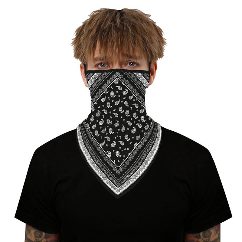 

Bandanas Men Women Face Scarf Cycling Bandana Ear Loops Balaclava Neck Printed Breathable Windproof Camping Hiking Scarves Outdoor