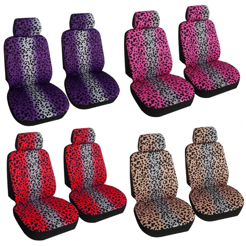 

Car Seat Covers Cover Universal Protector Front Cushion Pad Mat Leopard Digital Printing Type For Auto Interior Suv Van