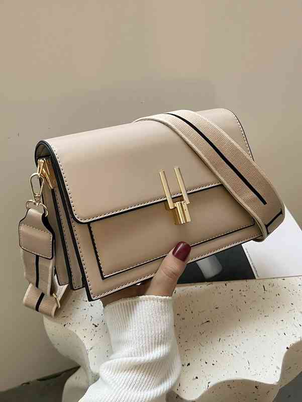

Bag Brand Designer Fashion Dinner Luxury Shoulder Handbag Metal Lock Design Flap Square Superior Quality Genuine Shopping Wallet, Khaki.