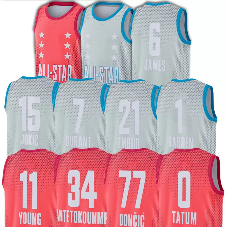 

Basketball Jerseys 6 Lebron 77 Luka Harden Doncic Jayson Kevin Tatum Durant Giannis Stephen Antetokounmpo Nikola Curry Jokic Maroon Gray 202, Black;red
