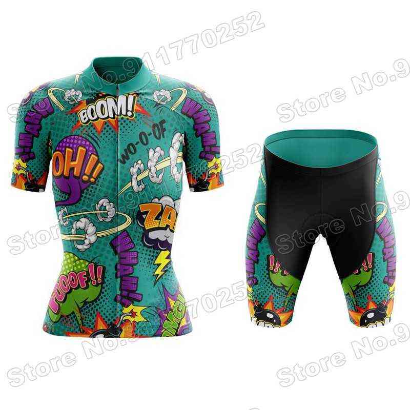 Personnalisé Femmes Explosive Comics Maillot De Cyclisme Ensembles Dessin Animé Anime Dames Vêtements De Cyclisme Chemises De Vélo De Route Costu