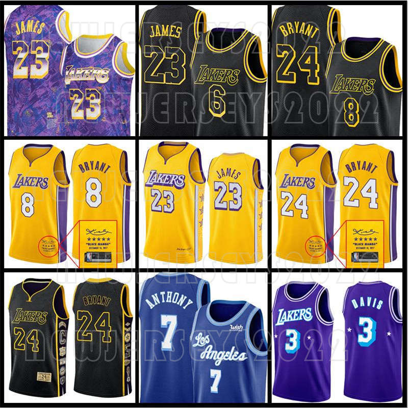 Lebron 6 23 James Jersey Carmelo 7 Anthony Russell 0 Westbrook Jersey Los Angeles''Lakers''Kobe''Bryant''