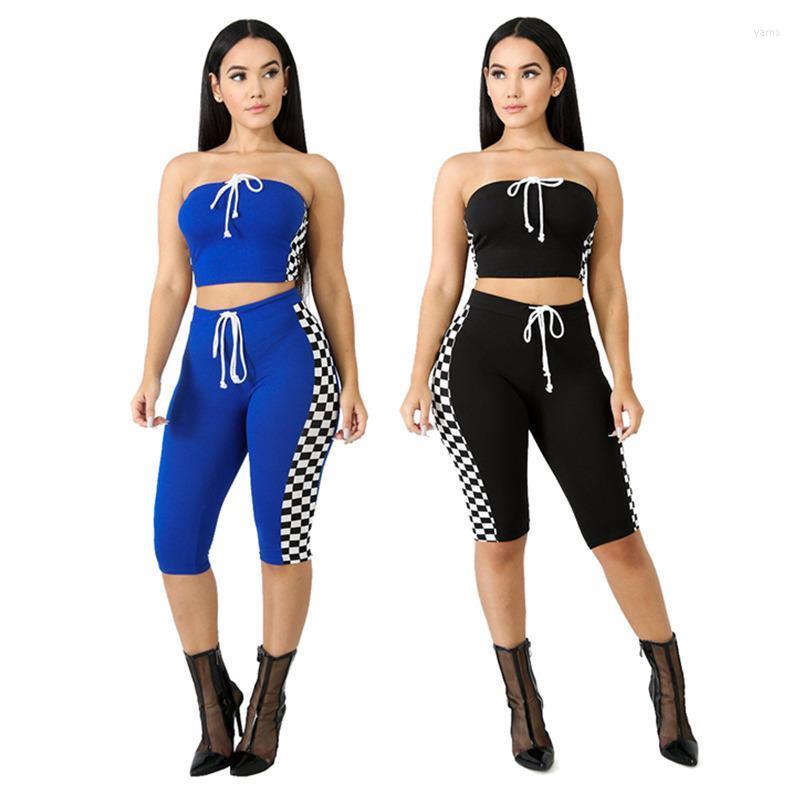 

Casual Stitching Racing Short Set Women' Tracksuits, Blue
