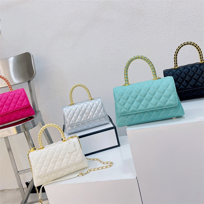 

JIANG Totes Designer Handbag Women Classic Chain Bags Shoulder Bag Female Crossbody Handbag Purses Lady Fashion Handbags Diamond Check Top Layer Cowhide Wallet, Black