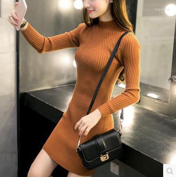 

Casual Dresses Women Polka Long Party Winter Sexy Sleeve O Neck Sweater Dress Knitted Boho, Green