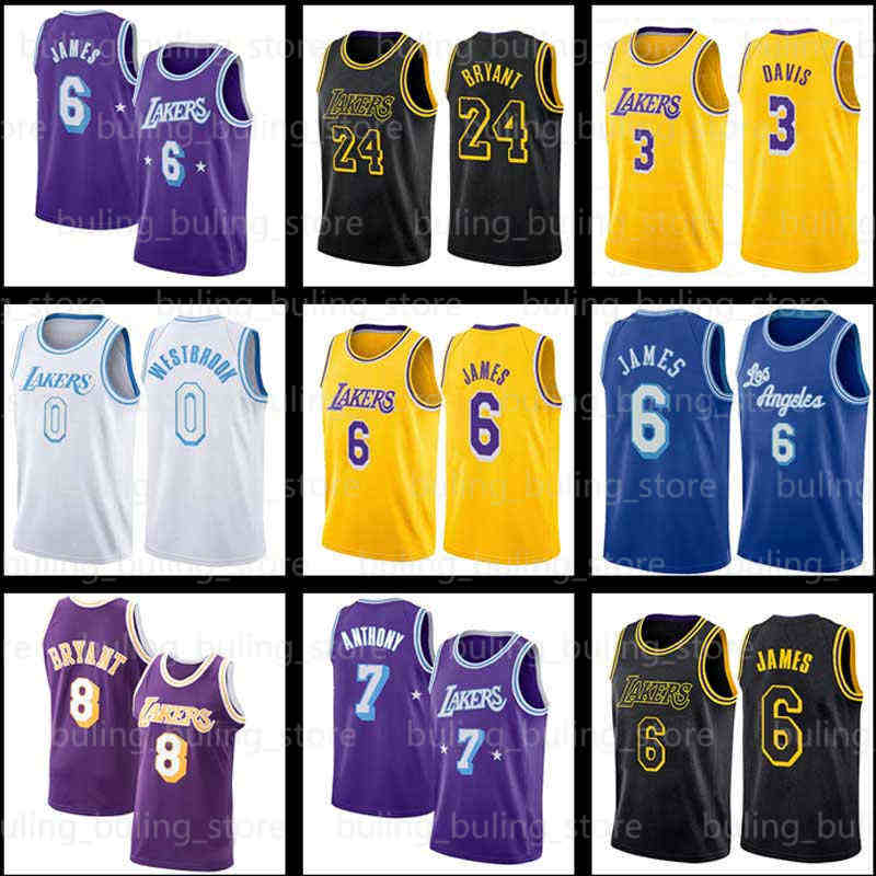 

8 24 33 Bryant Jersey Carmelo Anthony Los Angeles''Lakers''Basketball Jerseys 6 23 0 Lebron James Davis Russell Westbrook Black Mamba Earvin 32 Johnson