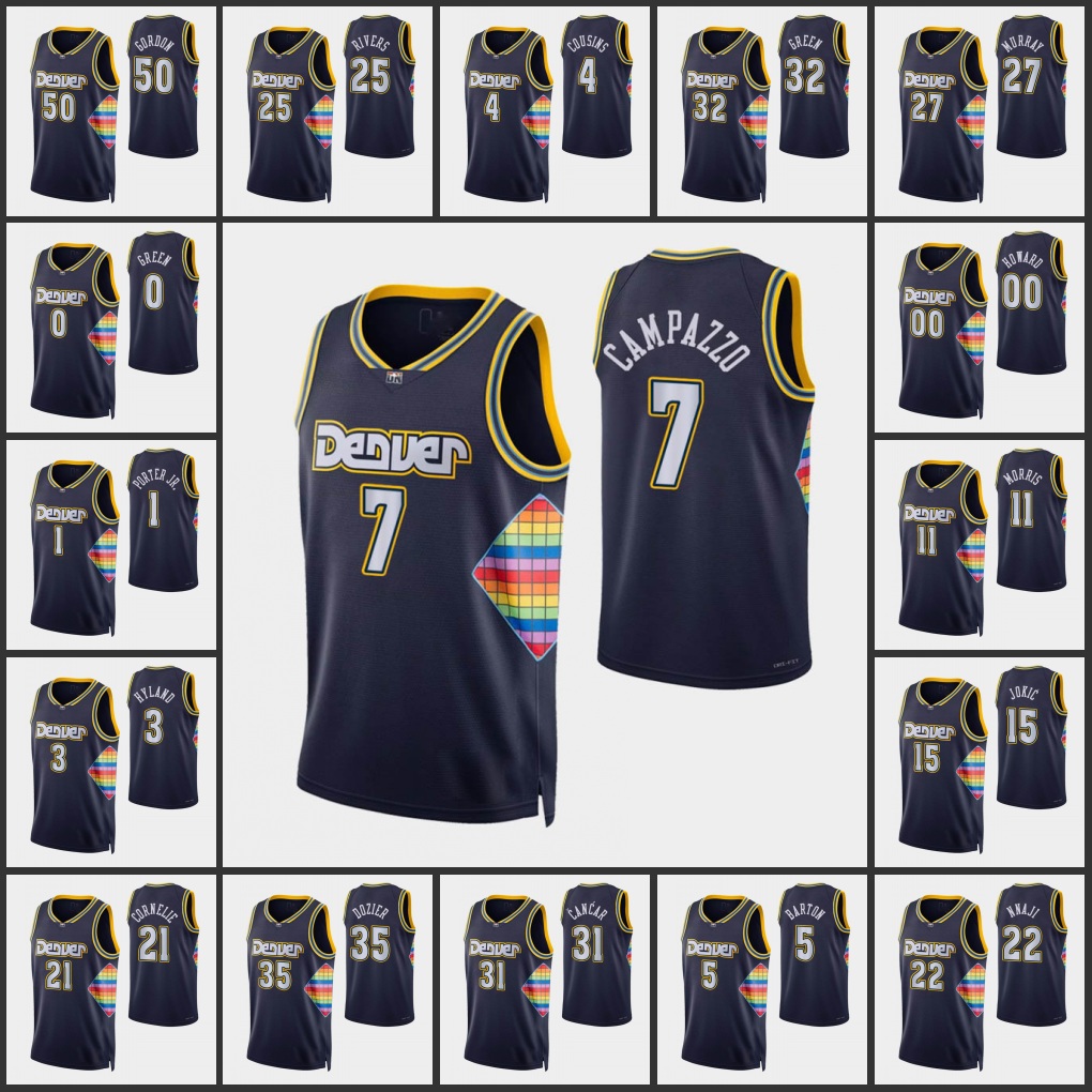 

Jersey Wholesale Custom Denver Nuggets''Nikola''Jokic Jamal Murray DeMarcus Cousins Facundo''NBA''Campazzo Mont