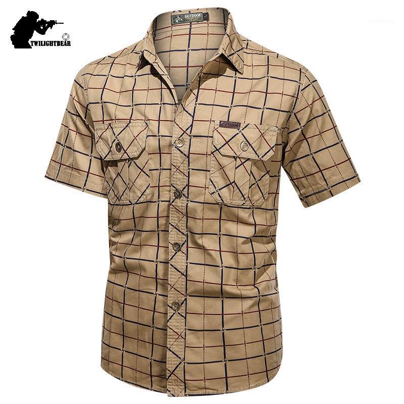 

Summer Mens Plaid Shirt Men Short Sleeve 5xl Pure Cotton Oversized Casual Shirts Male Loose Brand Clothing 5009 Men's, Blue