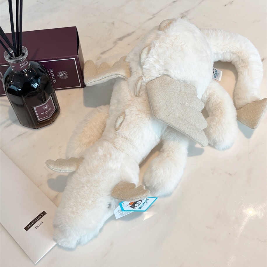 

20"/50cm Jellycat Little Snow Dragon Plush Stuffed Toys Animal Flocked Mystical NWT Soft, White