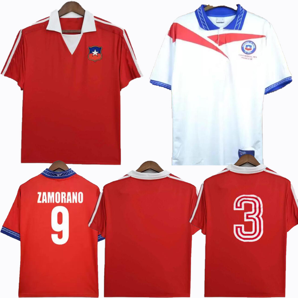 

1982 retro chile soccer jersey 82 home red vintage football shirts classic Uniform SALAS Zamorano Neira Rozental Acuna Sierra top quality S-2XL, 1982 home