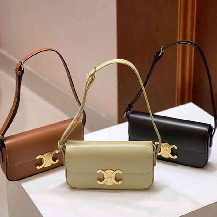 

Designer Bags and Handbags Lisa's same arc de Triomphe armpit stick 2022 new fashion versatile Leather One Shoulder Messenger small square women's, Black