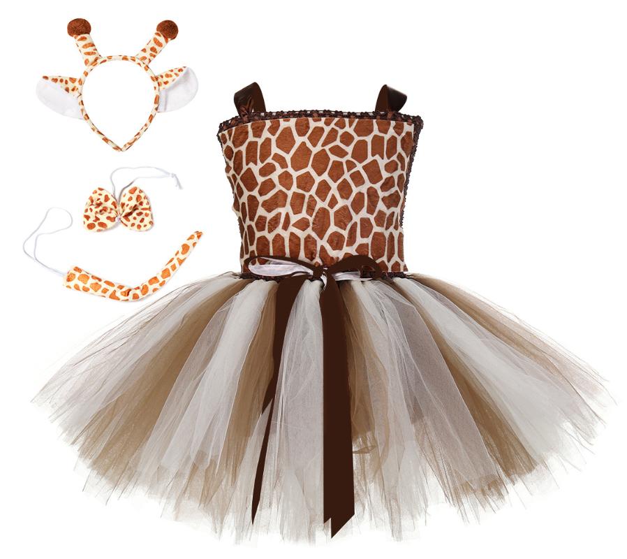 

Casual Dresses Factory Animal Children Girl Party Princess Dress Kids Halloween Jungle Giraffe Costume Cartoon Tutu SkirtCasual