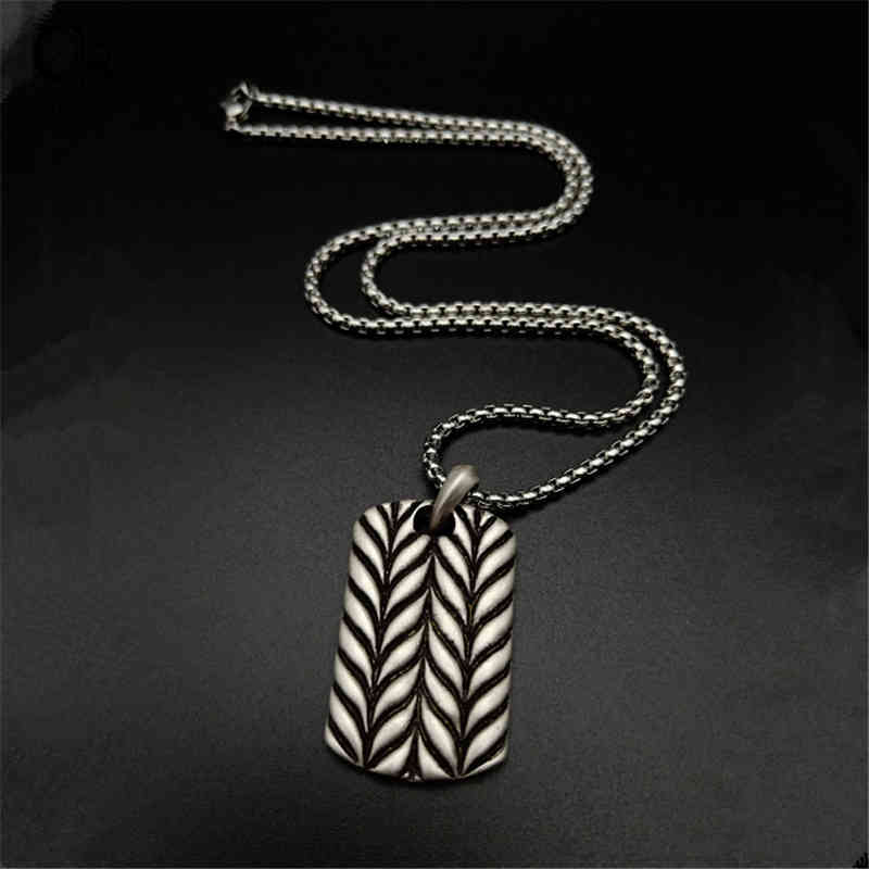 

Punk style street cool male stainless pendant square brand Necklace hip hop slip remnant titanium steel jewelry