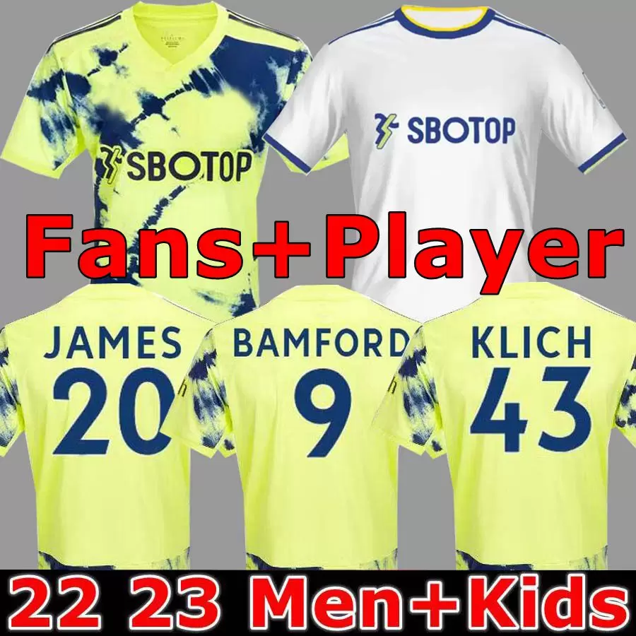 

Soccer Jerseys 22 23 BAMFORD Away Leeds Unitedes RAPHINHA HARRISON Yellow Shirt 2022 2023 JAMES MESLIER Player Fans Uniforms Men Kids Goalkeeper Football Shirt, 22 23 away aldult player epl